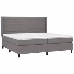 vidaXL Giroletto a Molle con Materasso Grigio Scuro 200x200 cm Tessuto - Vista aggiuntiva 3