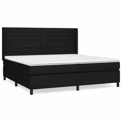 vidaXL Giroletto a Molle con Materasso Nero 200x200 cm in Tessuto - Vista aggiuntiva 2