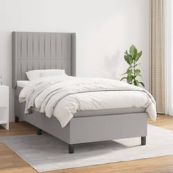 vidaXL Giroletto a Molle con Materasso Grigio Chiaro 80x200 cm Tessuto