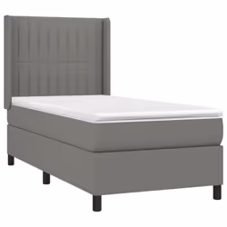 vidaXL Giroletto a Molle con Materasso Grigio Scuro 90x200 cm Tessuto - Vista aggiuntiva 3