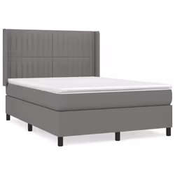 vidaXL Giroletto a Molle con Materasso Grigio Scuro 140x200cm Tessuto - Vista aggiuntiva 2