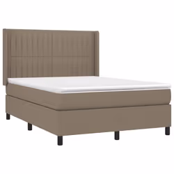 vidaXL Giroletto a Molle con Materasso Tortora 140x200 cm in Tessuto - Vista aggiuntiva 3
