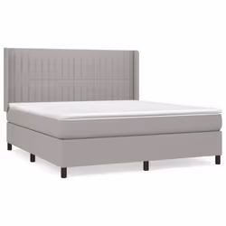vidaXL Giroletto a Molle con Materasso Grigio Chiaro160x200 cm Tessuto - Vista aggiuntiva 2