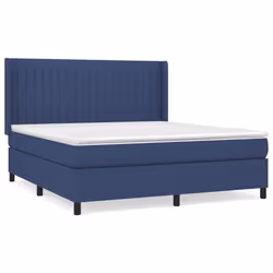 vidaXL Giroletto a Molle con Materasso Blu 160x200 cm in Tessuto - Vista aggiuntiva 2