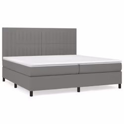 vidaXL Giroletto a Molle con Materasso Grigio Scuro 200x200 cm Tessuto - Vista aggiuntiva 2