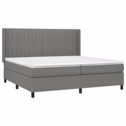 vidaXL Giroletto a Molle con Materasso Grigio Scuro 200x200 cm Tessuto - Vista aggiuntiva 3