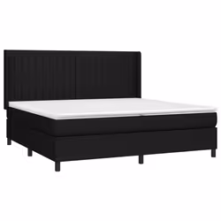 vidaXL Giroletto a Molle con Materasso Nero 200x200 cm in Tessuto - Vista aggiuntiva 3