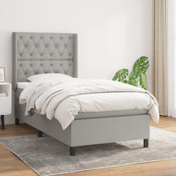 vidaXL Giroletto a Molle con Materasso Grigio Chiaro 80x200 cm Tessuto