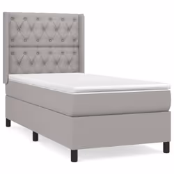 vidaXL Giroletto a Molle con Materasso Grigio Chiaro 80x200 cm Tessuto - Vista aggiuntiva 2
