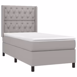 vidaXL Giroletto a Molle con Materasso Grigio Chiaro 80x200 cm Tessuto - Vista aggiuntiva 3