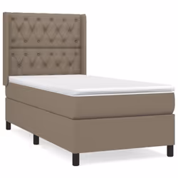 vidaXL Giroletto a Molle con Materasso Tortora 80x200 cm inTessuto - Vista aggiuntiva 2