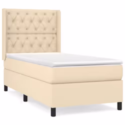 vidaXL Giroletto a Molle con Materasso Crema 80x200 cm inTessuto - Vista aggiuntiva 2