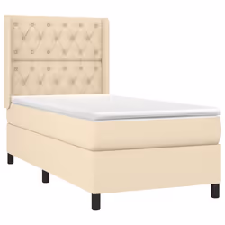 vidaXL Giroletto a Molle con Materasso Crema 80x200 cm inTessuto - Vista aggiuntiva 3
