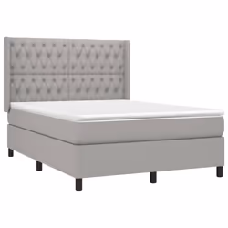 vidaXL Giroletto a Molle con Materasso Grigio Chiaro 140x200cm Tessuto - Vista aggiuntiva 3