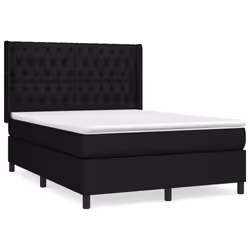 vidaXL Giroletto a Molle con Materasso Nero 140x200 cm in Tessuto - Vista aggiuntiva 2