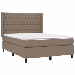 vidaXL Giroletto a Molle con Materasso Tortora 140x200 cm in Tessuto - Vista aggiuntiva 3