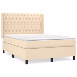 vidaXL Giroletto a Molle con Materasso Crema 140x200 cm in Tessuto - Vista aggiuntiva 2