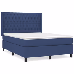 vidaXL Giroletto a Molle con Materasso Blu 140x200 cm in Tessuto - Vista aggiuntiva 2