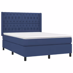 vidaXL Giroletto a Molle con Materasso Blu 140x200 cm in Tessuto - Vista aggiuntiva 3