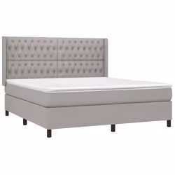 vidaXL Giroletto a Molle con Materasso Grigio Chiaro180x200 cm Tessuto - Vista aggiuntiva 3