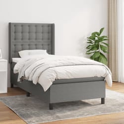 vidaXL Giroletto a Molle con Materasso Grigio Scuro 90x200 cm Tessuto