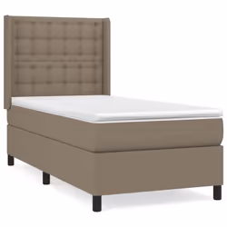 vidaXL Giroletto a Molle con Materasso Tortora 90x200 cm inTessuto - Vista aggiuntiva 2
