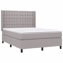vidaXL Giroletto a Molle con Materasso Grigio Chiaro 140x200cm Tessuto - Vista aggiuntiva 3