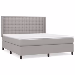 vidaXL Giroletto a Molle con Materasso Grigio Chiaro160x200 cm Tessuto - Vista aggiuntiva 2