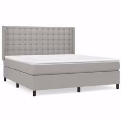 vidaXL Giroletto a Molle con Materasso Grigio Chiaro180x200 cm Tessuto - Vista aggiuntiva 2