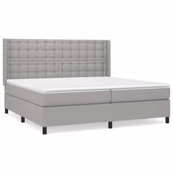 vidaXL Giroletto a Molle con Materasso Grigio Chiaro 200x200cm Tessuto - Vista aggiuntiva 2