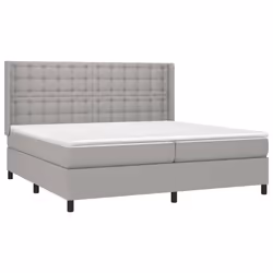 vidaXL Giroletto a Molle con Materasso Grigio Chiaro 200x200cm Tessuto - Vista aggiuntiva 3