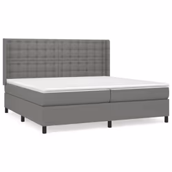 vidaXL Giroletto a Molle con Materasso Grigio Scuro 200x200 cm Tessuto - Vista aggiuntiva 2