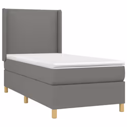 vidaXL Giroletto a Molle con Materasso Grigio Scuro 80x200 cm Tessuto - Vista aggiuntiva 3