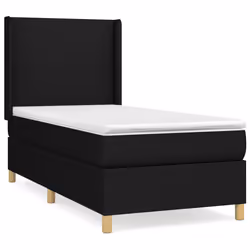 vidaXL Giroletto a Molle con Materasso Nero 80x200 cm inTessuto - Vista aggiuntiva 2