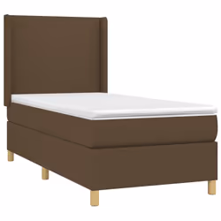 vidaXL Giroletto a Molle con Materasso Marrone Scuro 80x200 cm Tessuto - Vista aggiuntiva 3