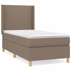 vidaXL Giroletto a Molle con Materasso Tortora 80x200 cm inTessuto - Vista aggiuntiva 2