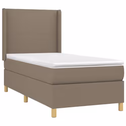 vidaXL Giroletto a Molle con Materasso Tortora 80x200 cm inTessuto - Vista aggiuntiva 3