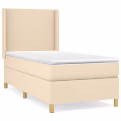 vidaXL Giroletto a Molle con Materasso Crema 80x200 cm inTessuto - Vista aggiuntiva 2
