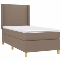 vidaXL Giroletto a Molle con Materasso Tortora 90x200 cm inTessuto - Vista aggiuntiva 3