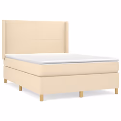 vidaXL Giroletto a Molle con Materasso Crema 140x200 cm in Tessuto - Vista aggiuntiva 2