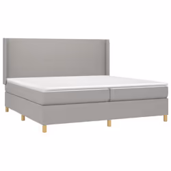 vidaXL Giroletto a Molle con Materasso Grigio Chiaro 200x200cm Tessuto - Vista aggiuntiva 3