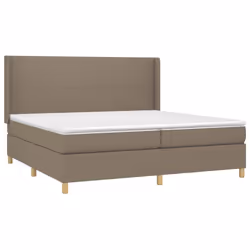vidaXL Giroletto a Molle con Materasso Tortora 200x200 cm in Tessuto - Vista aggiuntiva 3