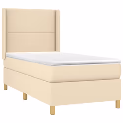 vidaXL Giroletto a Molle con Materasso Crema 90x190 cm in Tessuto - Vista aggiuntiva 3