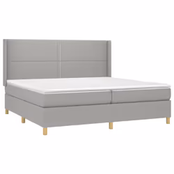 vidaXL Giroletto a Molle con Materasso Grigio Chiaro 200x200cm Tessuto - Vista aggiuntiva 3
