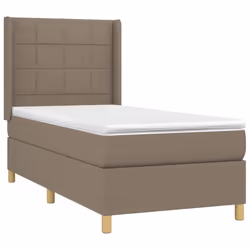 vidaXL Giroletto a Molle con Materasso Tortora 80x200 cm inTessuto - Vista aggiuntiva 3
