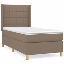 vidaXL Giroletto a Molle con Materasso Tortora 90x200 cm inTessuto - Vista aggiuntiva 2