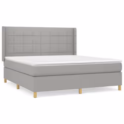 Giroletto a Molle con Materasso Grigio Chiaro180x200 cm Tessutocod mxl 98655 - Vista aggiuntiva 2