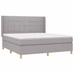 Giroletto a Molle con Materasso Grigio Chiaro180x200 cm Tessutocod mxl 98655 - Vista aggiuntiva 3