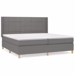 vidaXL Giroletto a Molle con Materasso Grigio Scuro 200x200 cm Tessuto - Vista aggiuntiva 2