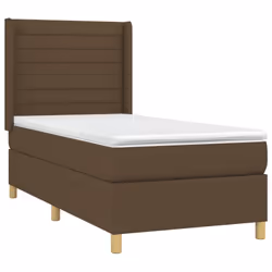 vidaXL Giroletto a Molle con Materasso Marrone Scuro 80x200 cm Tessuto - Vista aggiuntiva 3